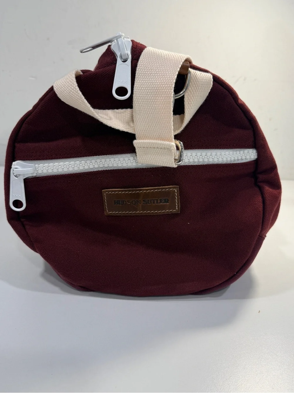 Hudson Sutler Canvas Duffel Bag MVRCS 1998 Classic Burgundy Khaki Weekender